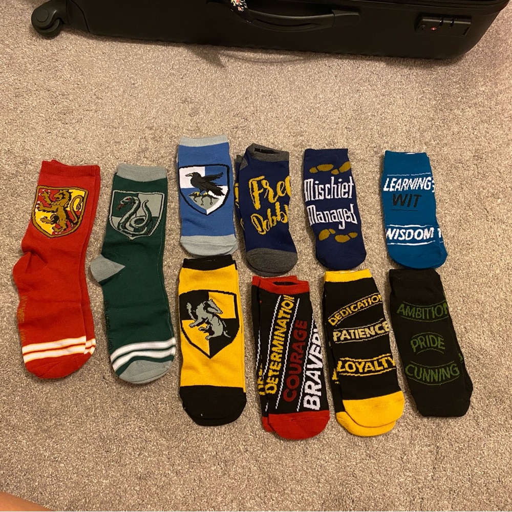 NWOT Hogwarts House Socks Collection